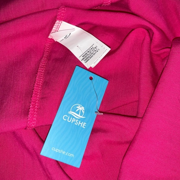 Cupshe Women’s Pink Long Dress Size Small Tied Back New With Tags - Picture 3 of 8